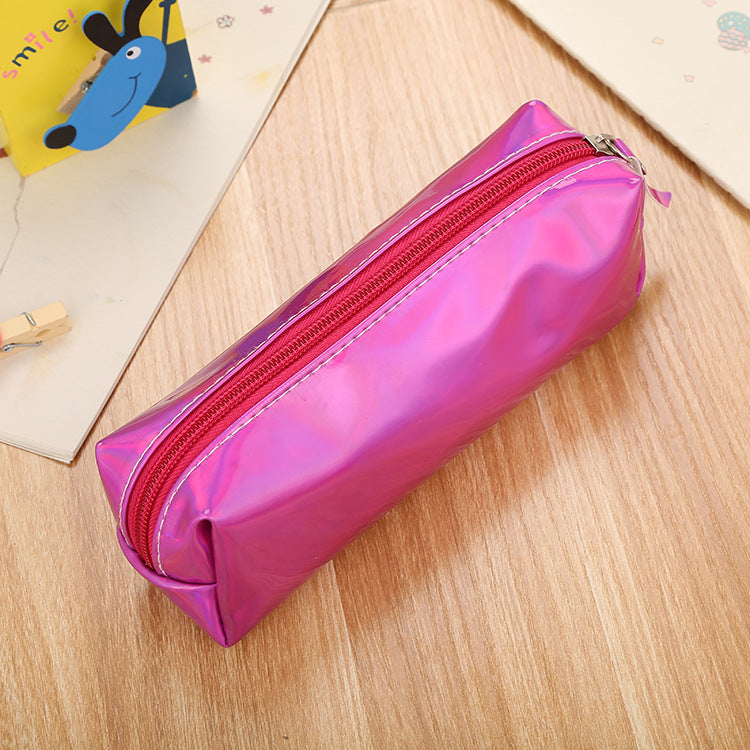 Wholesale Laser Colorful Leather Pen Bags with Large Capacity Pencil Bags